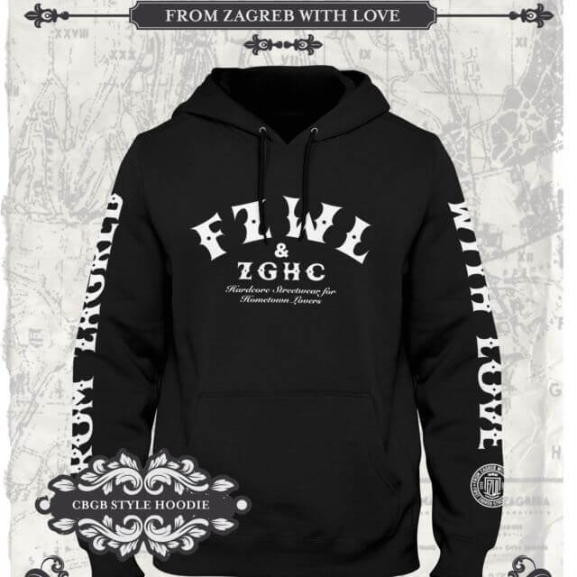 From Zagreb With Love hoodie CBGB crna