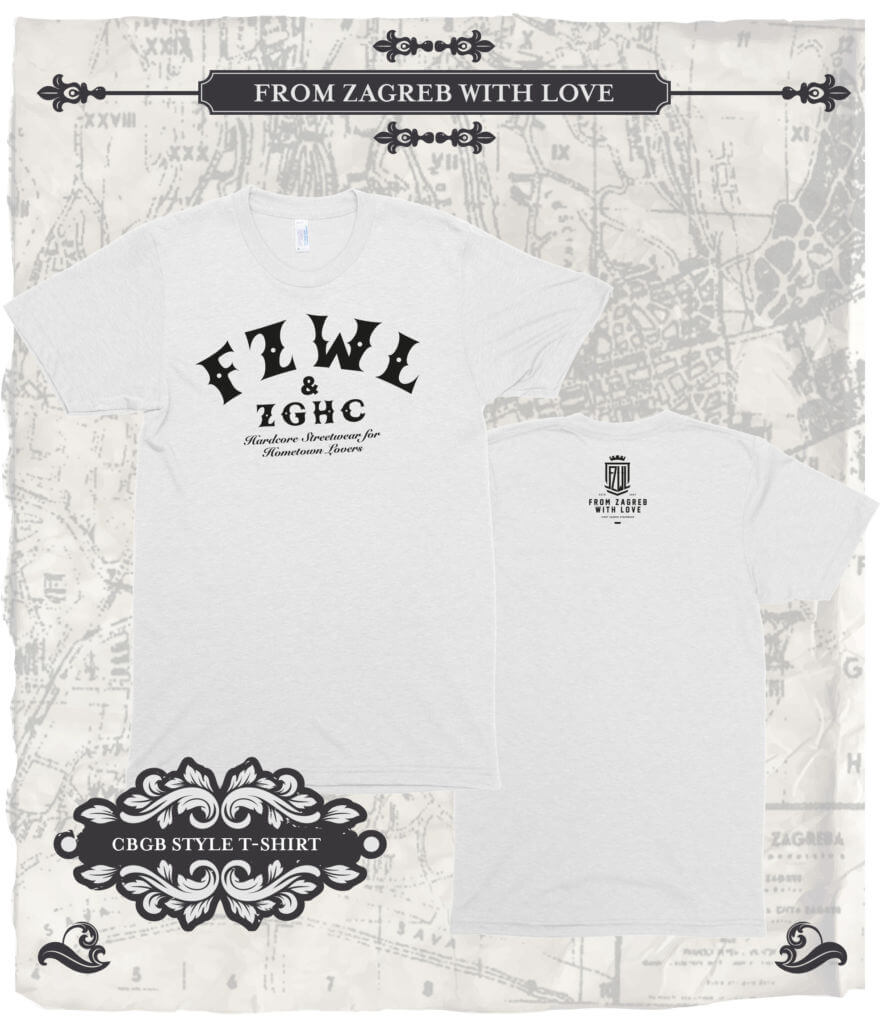 From Zagreb With Love Tshirt CBGB bijela