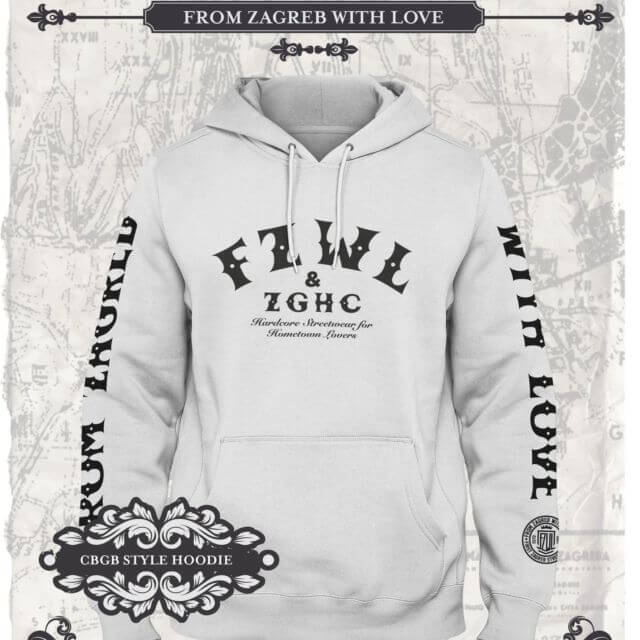 From Zagreb With Love hoodie CBGB bijela