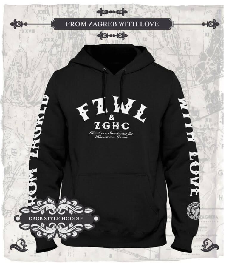 From Zagreb With Love hoodie CBGB crna