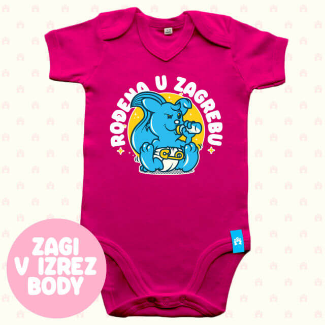 Body fuchsia v izrez