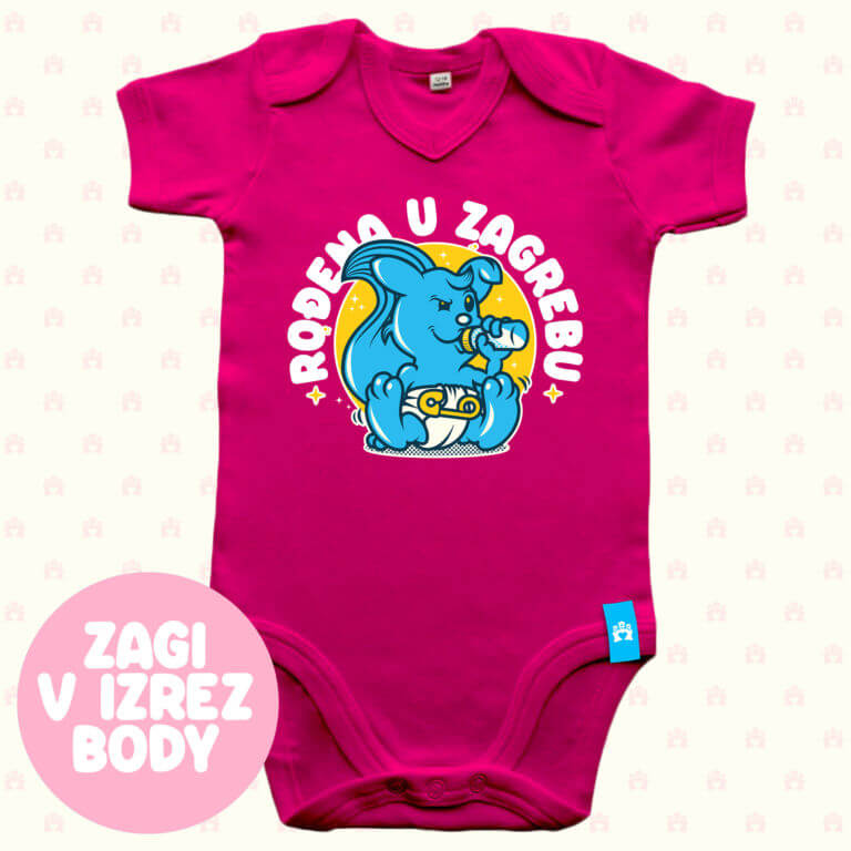 Body fuchsia v izrez