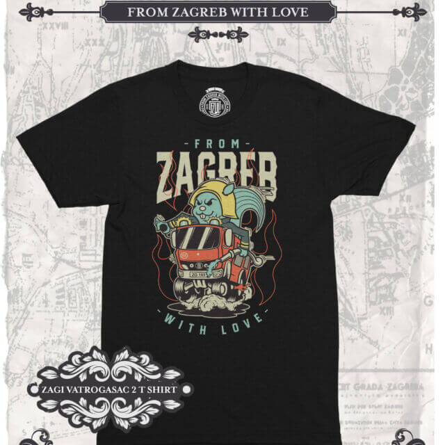 from zagreb with love firefighting zagi tshirt