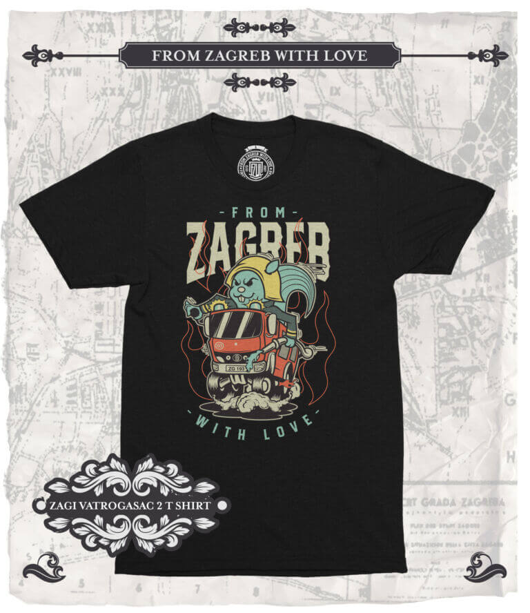 from zagreb with love firefighting zagi tshirt