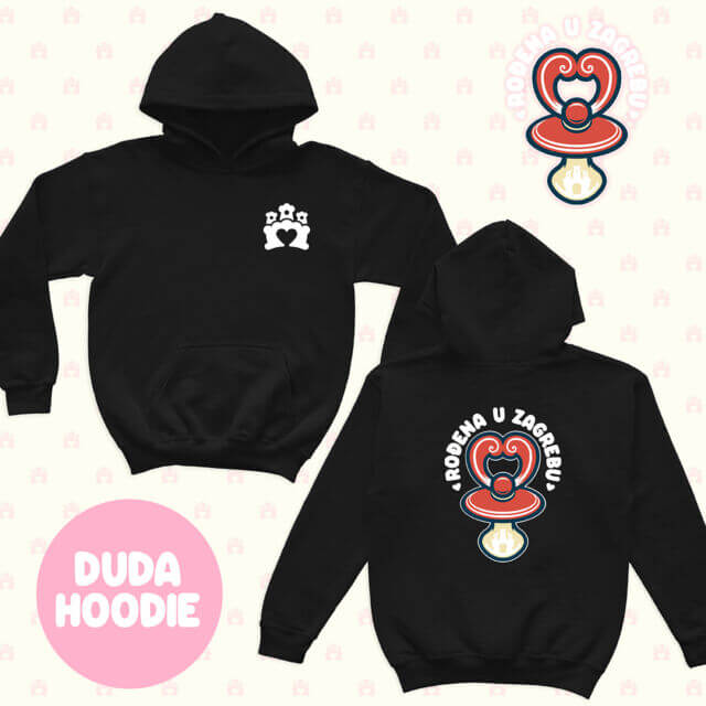 RođenA u Zagrebu Hoodie DUDA – deep black