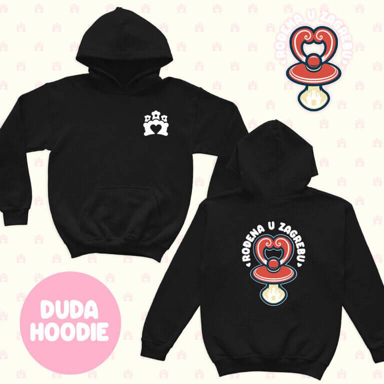 RođenA u Zagrebu Hoodie DUDA – deep black