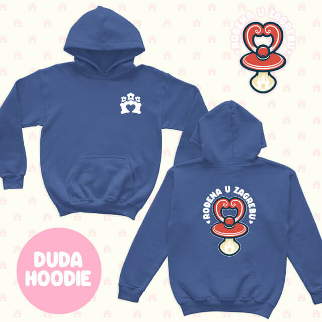 RođenA u Zagrebu Hoodie DUDA – royal blue