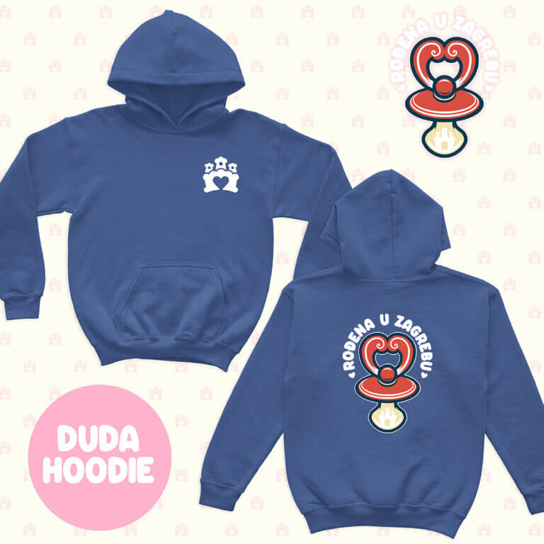 RođenA u Zagrebu Hoodie DUDA – royal blue