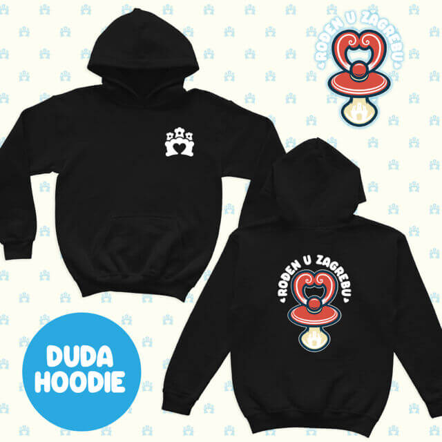 Rođen u Zagrebu Hoodie DUDA – deep black