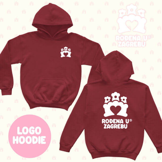 RođenA u Zagrebu Hoodie LOGO - red hot chilli