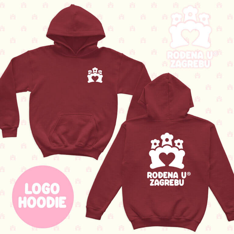 RođenA u Zagrebu Hoodie LOGO - red hot chilli