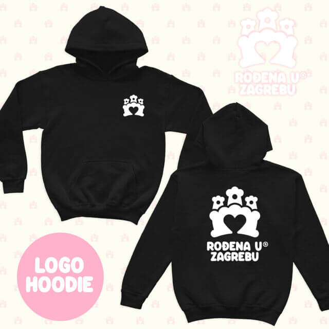 RođenA u Zagrebu Hoodie LOGO - deep black