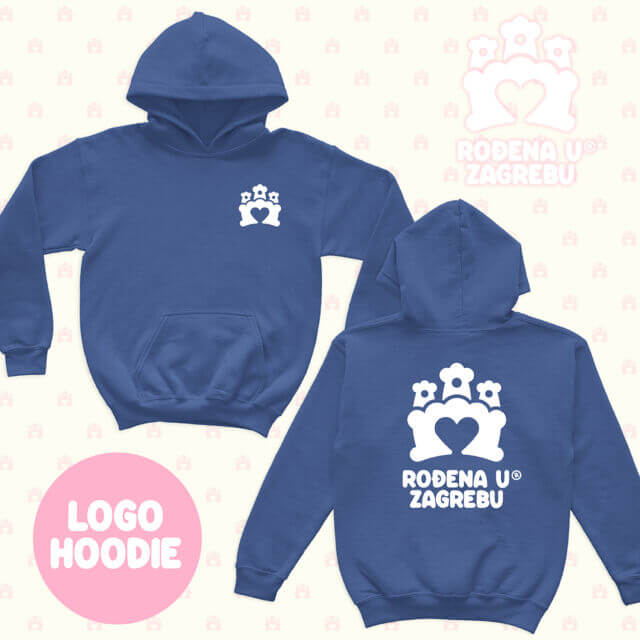 RođenA u Zagrebu Hoodie LOGO - royal blue