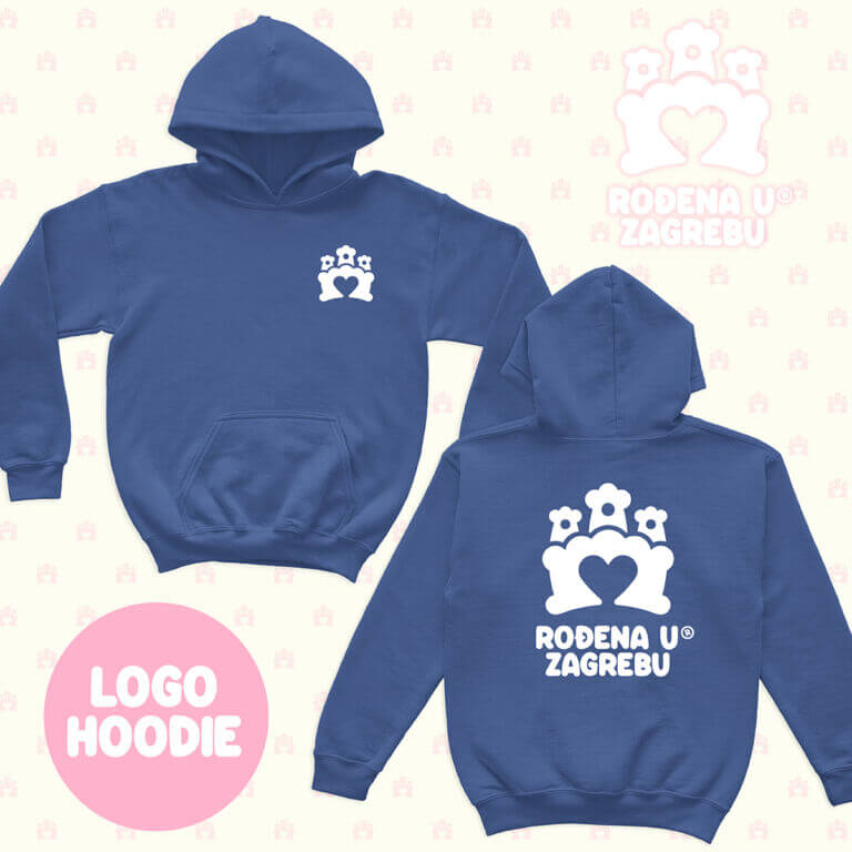 RođenA u Zagrebu Hoodie LOGO - royal blue