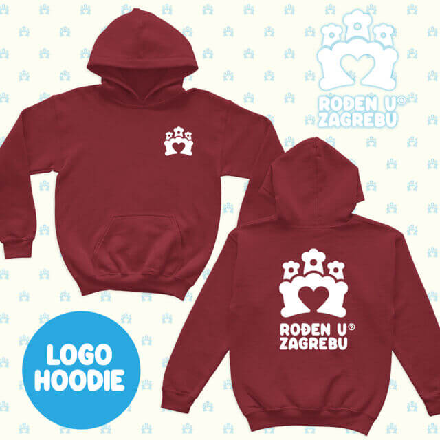 Rođen u Zagrebu Hoodie LOGO – red hot chilli