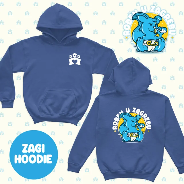 Rođen u Zagrebu Hoodie BEBA ZAGI – royal blue