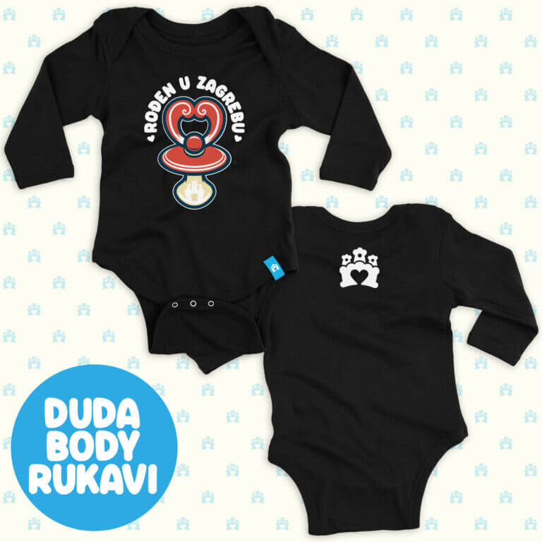 Rođen u Zagrebu body dugi rukavi deep black - odaberite dizajn