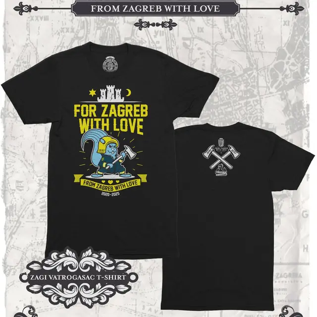 from zagreb with love firefighting zagi vatrogasac tshirt