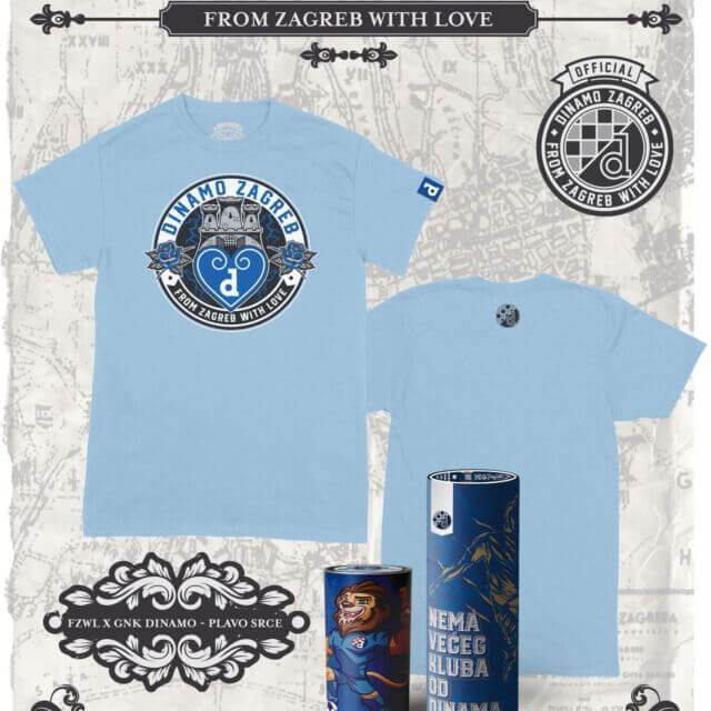 from zagreb with love dinamo plavo srce tshirt kids